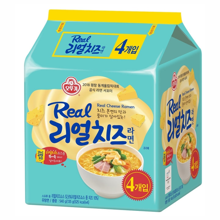 오뚜기 리얼치즈라면 멀티팩(135g*4ea) Real Cheese Ramen sarangmartsg