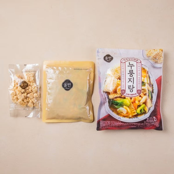 올반 전통 삼선해물 누룽지탕 2인분 500g | Seafood nurungji stew - sarangmartsg