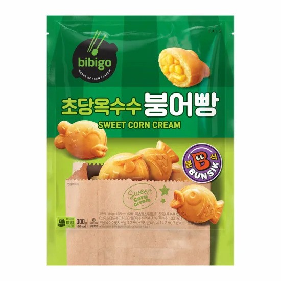 비비고 초당 옥수수 붕어빵 300g | Korean Traditional Fish-Shaped Bun Corn