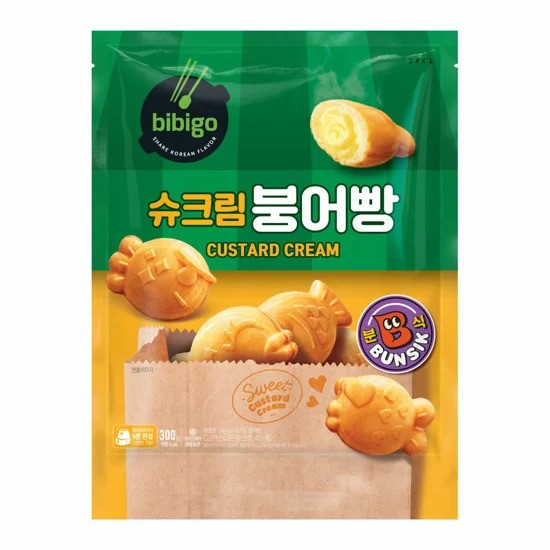 비비고 슈크림 붕어빵 300g | Korean Traditional Fish-Shaped Bun Cream puff