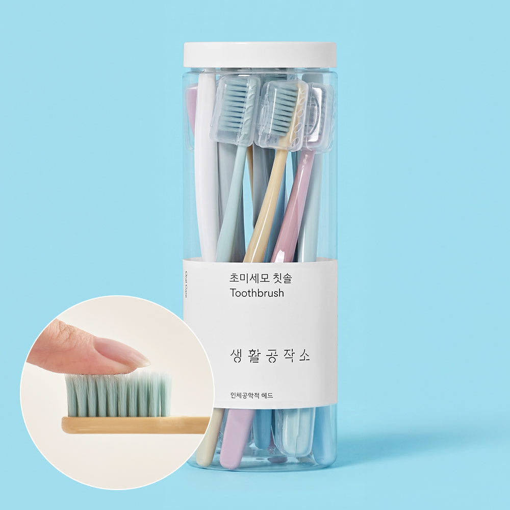 [브랜드 공동구매] 생활공작소 치아관리 초미세모 0.01mm 칫솔 12입 H40007 | Ultra Soft Toothbrushes