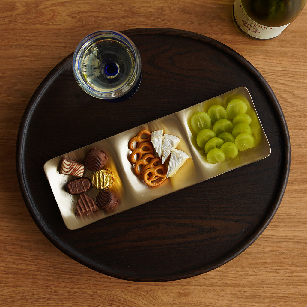 [브랜드 공동구매] 놋담 방짜유기 삼절판 (전용 수세미 증정) | Notdam Three-Section Serving Plate