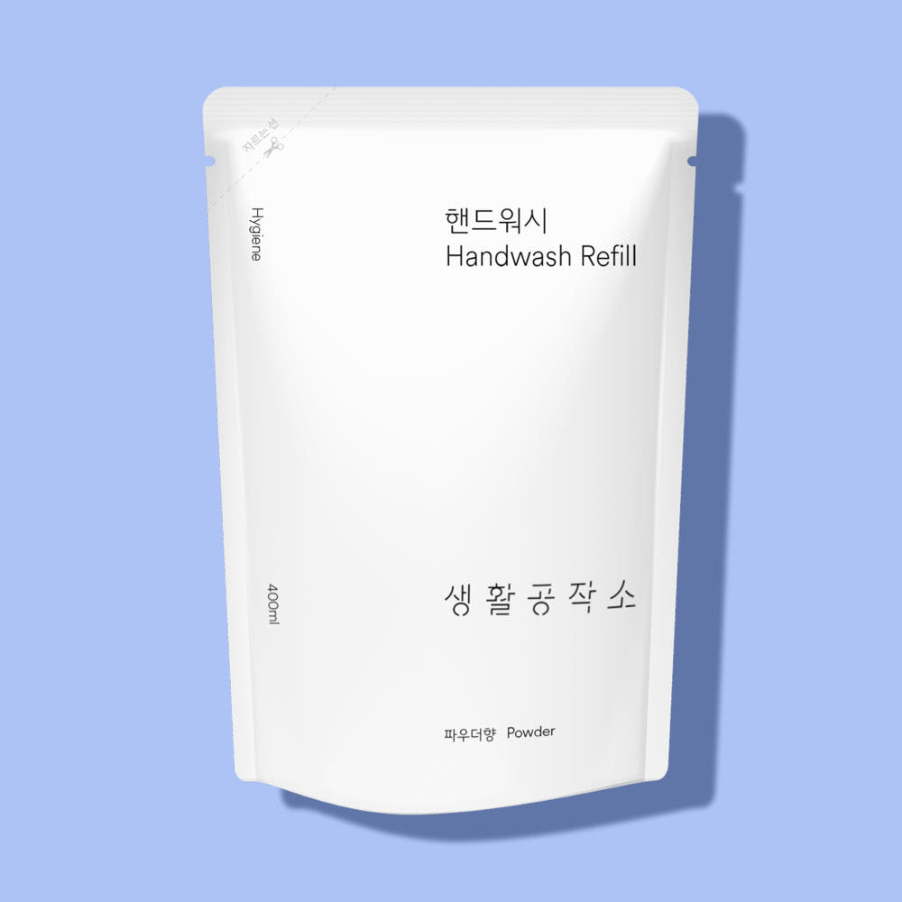 [브랜드 공동구매] 생활공작소 핸드워시 리필 400ML 파우더향 청포도향 택1 H20043 | Hand Wash Foam Refill 400ml - sarangmartsg