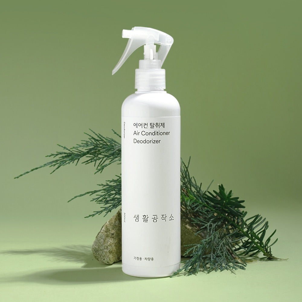 [브랜드 공동구매] 생활공작소 에어컨 탈취제 세정제 300ml 편백오일 냄새제거 뿌리는 청소제 가정용 차량 어디나 H11051 | Air Conditioner Deodorizer