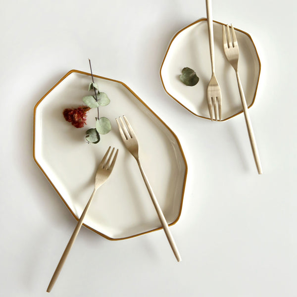 [브랜드 공동구매] 놋담 방짜유기 유기 달 티스푼 티포크 2인 4P (전용 수세미 증정) | Notdam Tea Spoon & Fork 4-Piece Set