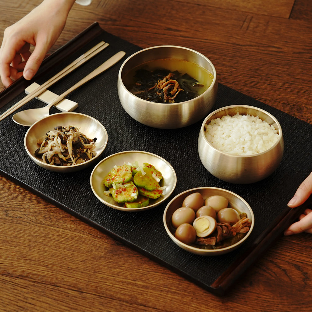 [브랜드 공동구매] 놋담 방짜유기 후 1인 반상기 달수저 풀세트 7P (전용 수세미 증정) | Notdam Hoo 1-Person Full Set