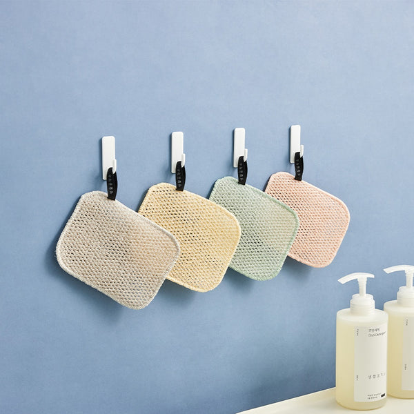 [브랜드 공동구매] 생활공작소 무흠집 세척 양면 고리 망사 수세미 4입 H01099-001 | Mesh Net Dish Scrubber 4ea