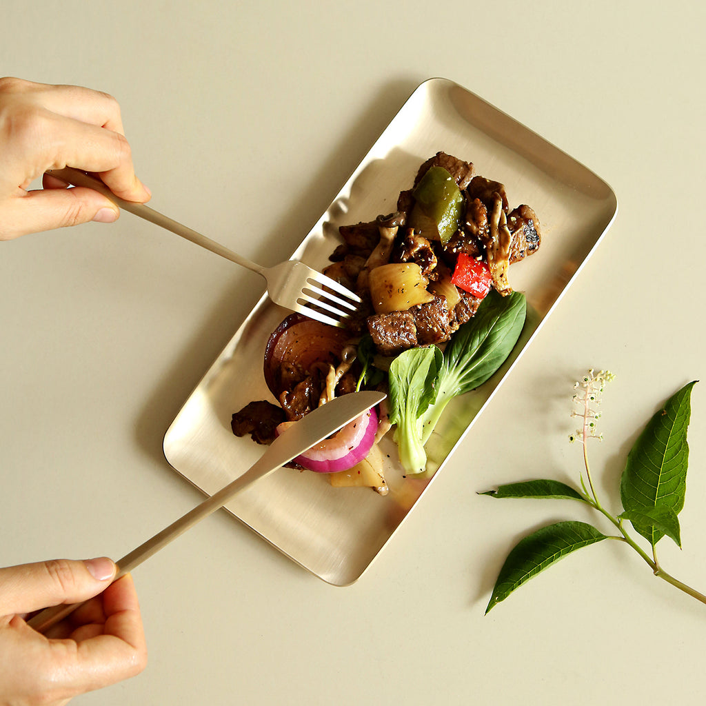 [브랜드 공동구매] 놋담 방짜유기 직사각접시 (전용 수세미 증정) | Notdam Rectangular Serving Plate