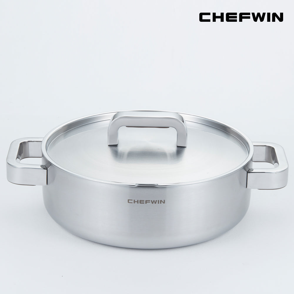 [브랜드 공동구매] 쉐프윈 316 통5중 전골냄비 24cm 오뎅냄비 (연마제 클리너 증정)