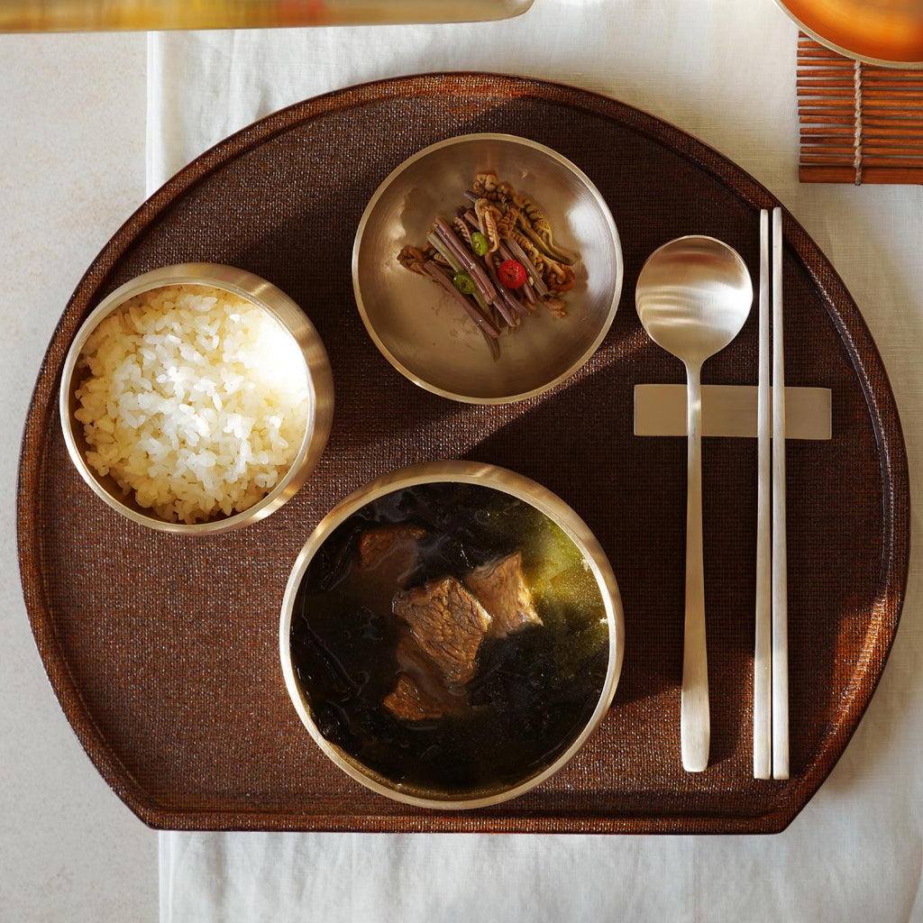 [브랜드 공동구매] 놋담 방짜유기 후 옥식기 3p 1인 세트 공기1p,대접1p,뚜껑1p (전용 수세미 증정) | Notdam Premium Tableware Set for 1 (Hoo Collection)