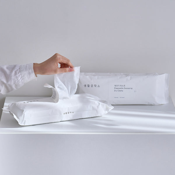 [브랜드 공동구매] 생활공작소 정전기 청소포 60매 2개 H12007-001 | Disposable Sweeping Cloths Dry wipes 60 sheets 2ea