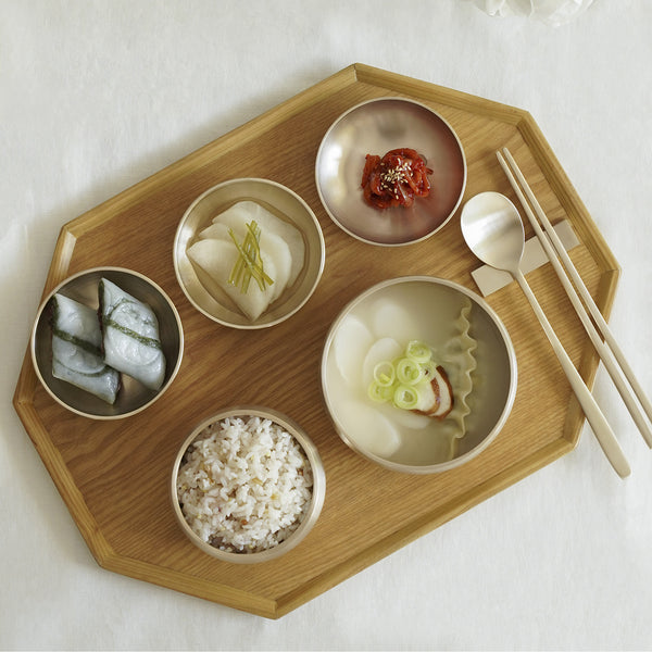 [브랜드 공동구매] 놋담 방짜유기 후 1인 반상기 달수저 풀세트 7P (전용 수세미 증정) | Notdam Hoo 1-Person Full Set