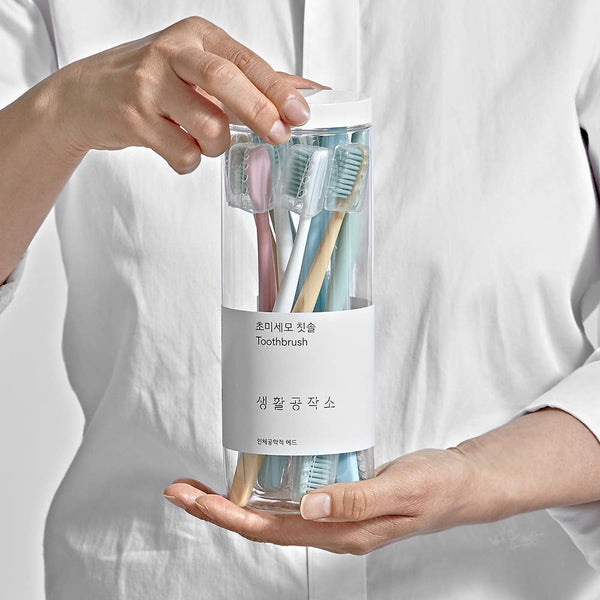 [브랜드 공동구매] 생활공작소 치아관리 초미세모 0.01mm 칫솔 12입 H40007 | Ultra Soft Toothbrushes