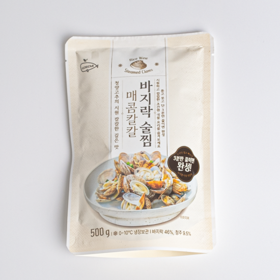 매콤칼칼 국내산 바지락 조개찜 바지락낌 술찜 500g | Spicy Korean Steamed Clam