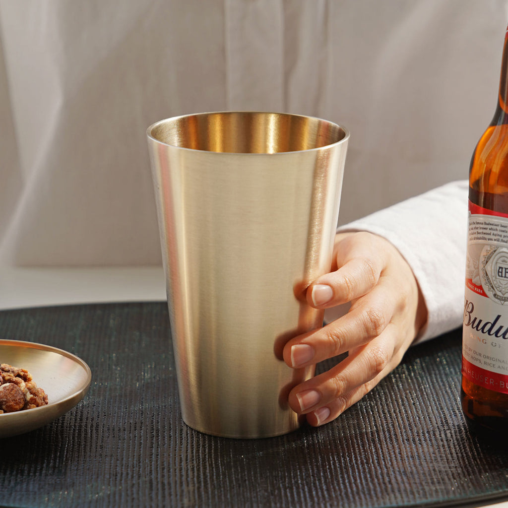 [브랜드 공동구매] 놋담 방짜유기 유기컵 롱 맥주컵 (전용 수세미 증정) | Notdam Long Beer Cup