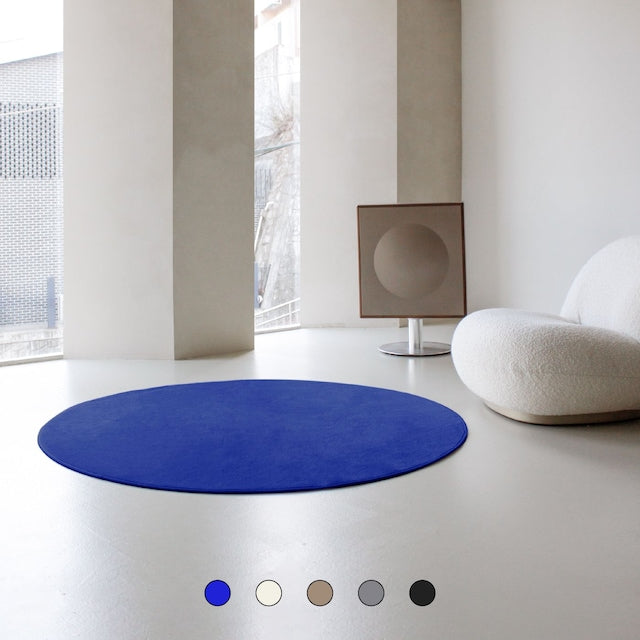 [브랜드 공동구매] Likethix 국내생산 미니멀 러그 먼지없는 워셔블 포인트 원형 카페트 5컬러 3사이즈 - sarangmartsg