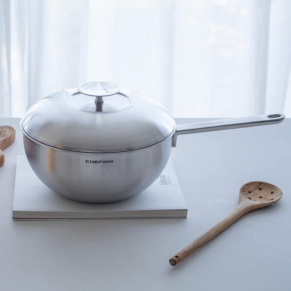 [브랜드 공동구매] 쉐프윈 316 통5중 스텐웍 멀티 편수웍 24cm 볶음냄비 중화요리웍 IH (연마제 클리너 증정)