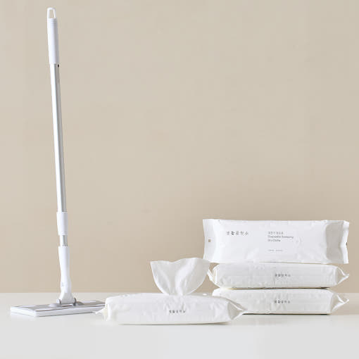 [브랜드 공동구매] 생활공작소 정전기 청소포 60매 2개 H12007-001 | Disposable Sweeping Cloths Dry wipes 60 sheets 2ea - sarangmartsg