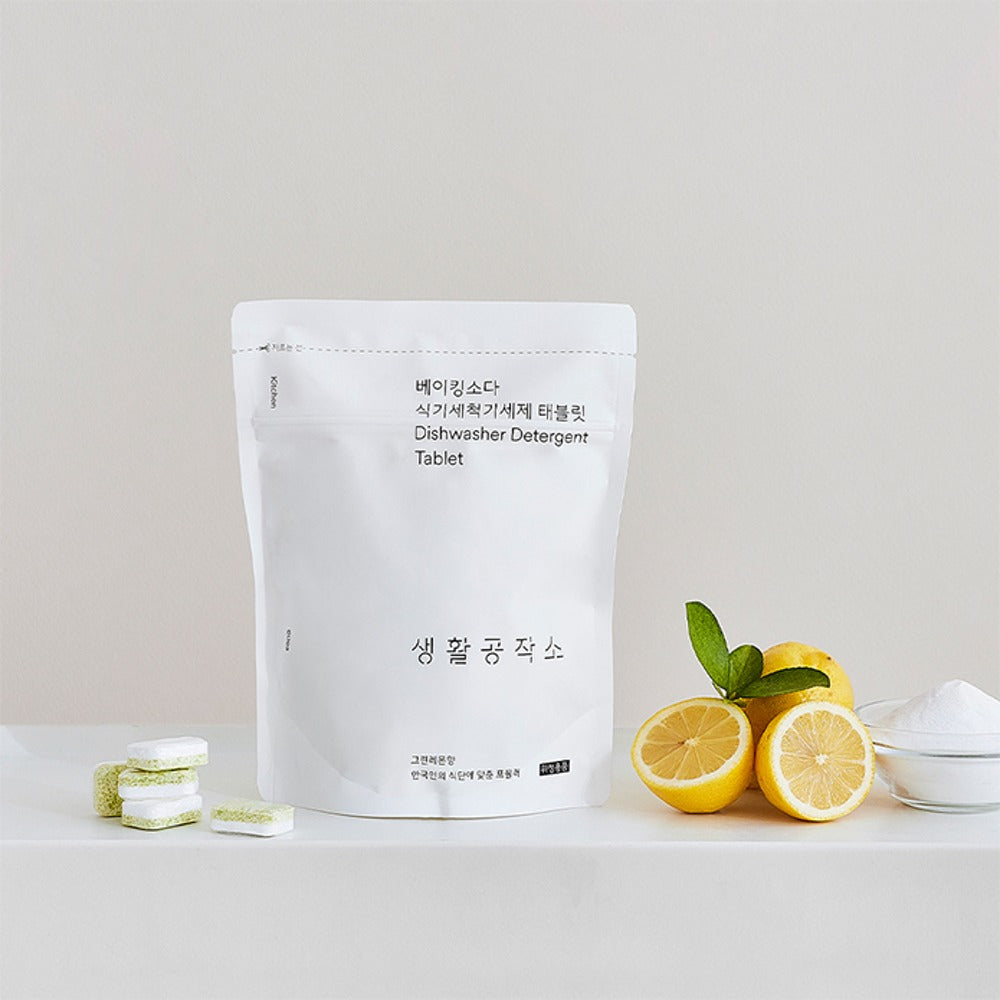 [브랜드 공동구매] 생활공작소 베이킹소다 식기세척기 세제 타블렛 60개 H00042-001 | Dishwasher Detergent Tablets
