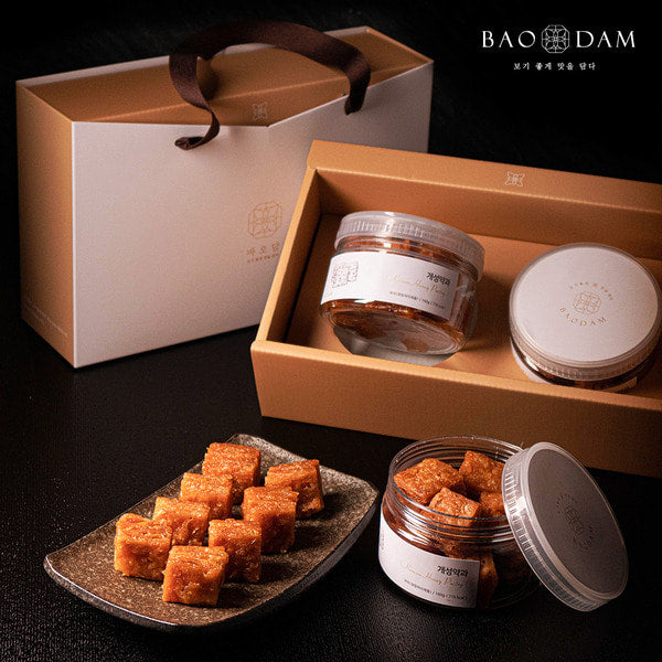 [설 선물세트] 바오담 미니 개성약과 2구 선물세트 | Premium Traditional Korean Honey Cookie Gift Set