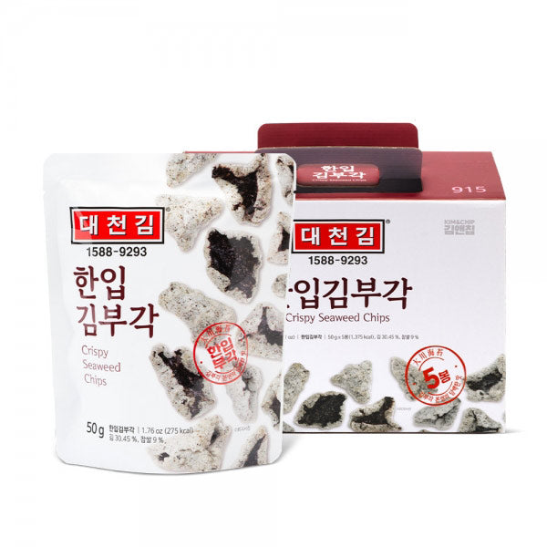 [선물세트] 선예약 할인중 대천김 명인 한입 김부각 50g 5입 | Daecheon Gim Master Crispy Seaweed Chips 50g × 5 Packs