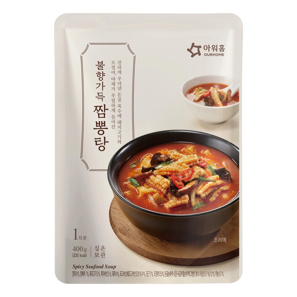 아워홈 불향 가득 짬뽕탕 400g | Smoky Spicy Seafood Jjambbong Soup 400g