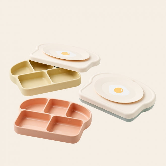 [브랜드 공동구매] 실리만 크림 양면 흡착식판 WSB2634 | Sillymann Cream sucker food tray