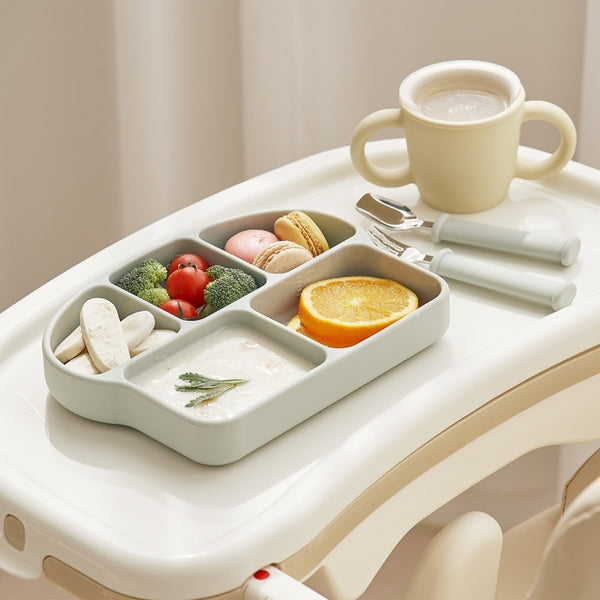 [브랜드 공동구매] 실리만 크림 양면 흡착식판 WSB2634 | Sillymann Cream sucker food tray