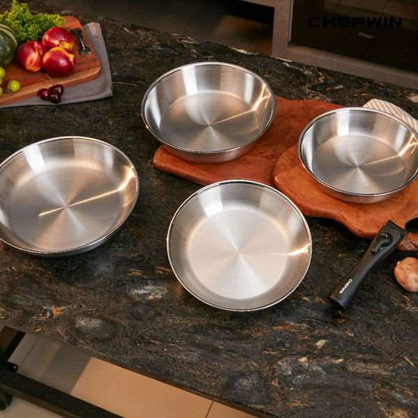 [브랜드 공동구매] 쉐프윈 316 통5중 드림핸즈 에디션 소테팬 22,26cm 택1 후라이팬 손잡이 별도구매 (연마제 클리너 증정)