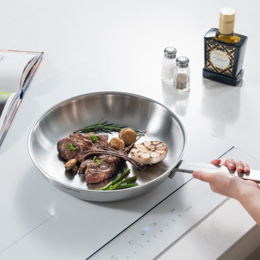 [브랜드 공동구매] 쉐프윈 316 통5중 스텐 20,24,28 cm 후라이팬 (연마제 클리너 증정)