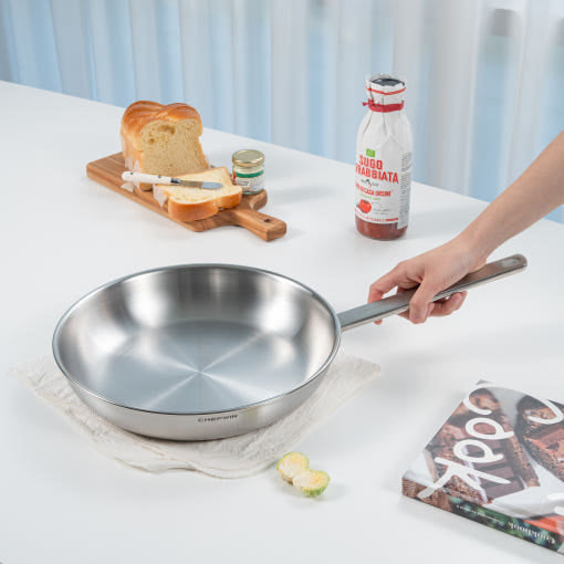 [브랜드 공동구매] 쉐프윈 316 통5중 스텐 20,24,28 cm 후라이팬 (연마제 클리너 증정)