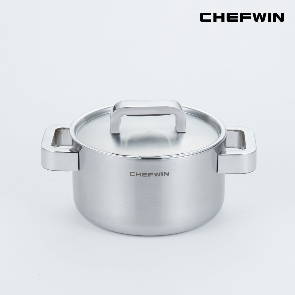 [브랜드 공동구매] 쉐프윈 316 통5중 양수 냄비 16,20,24cm 택1 찌개 국 냄비 (연마제 클리너 증정)