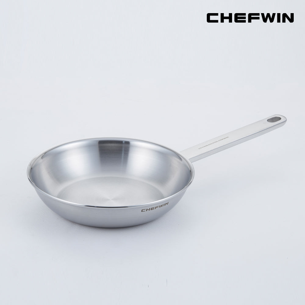 [브랜드 공동구매] 쉐프윈 316 통5중 스텐 20,24,28cm 택1 후라이팬 (연마제 클리너 증정)
