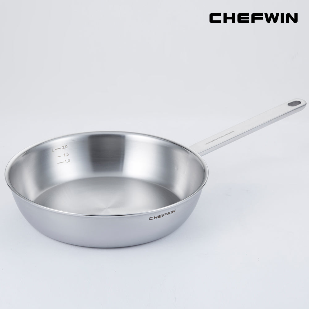 [브랜드 공동구매] 쉐프윈 316 통5중 스텐 22,26cm 택1 소테팬 후라이팬 (연마제 클리너 증정)