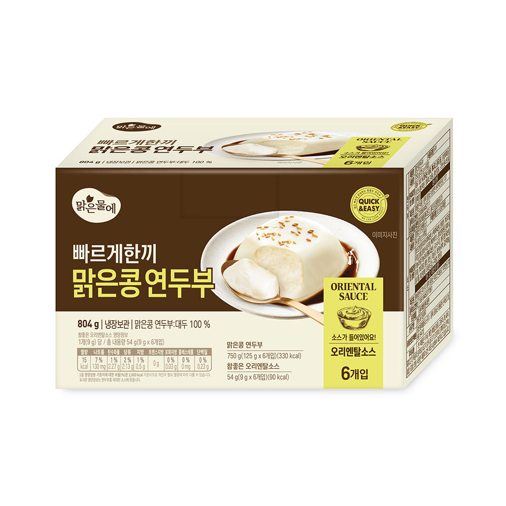 [항공직송] 맑은물에 빠르게한끼 맑은콩 연두부 125g 오리엔탈소스 9g 6입 | Malgeunkong Soft Tofu with Oriental Sauce (6 Packs)