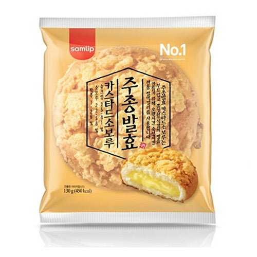SPC 삼립 주종발효 카스타드 소보루 빵 130g Custard Soboro Bread - SING SING MART