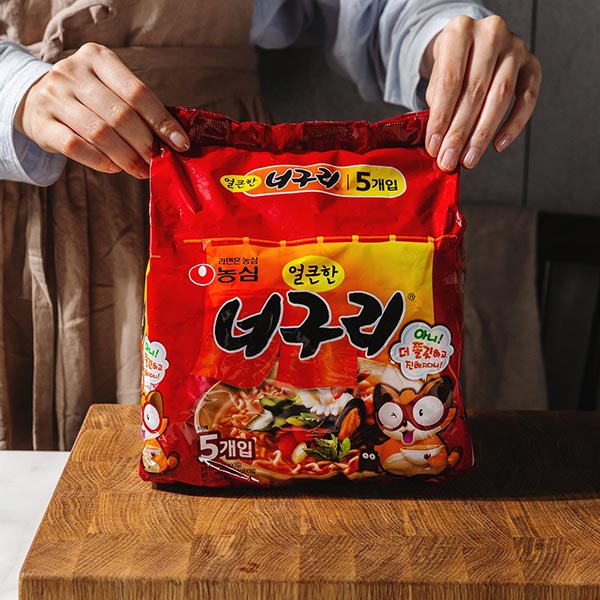 농심 얼큰한 너구리 멀티팩 (120g*5ea) | Neoguri Spicy Ramen(Udon Type Noodle)