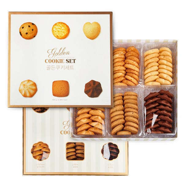 [선물세트] 신라명과 골든쿠키세트 605g (쇼핑백포함) | SHILLA MYUNGGUA Golden Cookie Set