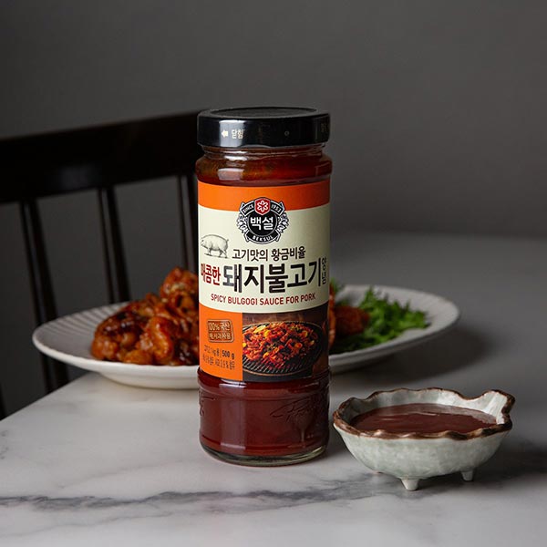 CJ 백설 매콤한 돼지불고기 양념 500g | Spicy Bulgogi Sauce For Pork