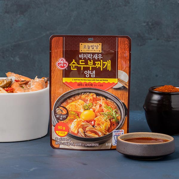 오뚜기 오늘밥상 바지락새우순두부찌개 양념 90g | Soft Tofu Pot Stew Sauce with Clam and Shrimp