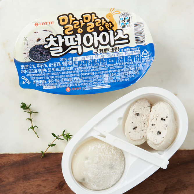 말랑말랑한 찰떡아이스 쿠키앤크림 90ml | Chaldduck Cookies & Cream Ice Cream
